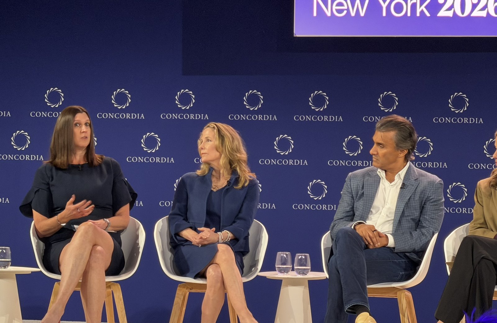 Krystal Sexton speaking on the Redefining the Career panel at the Concordia Annual Summit, New York, September 2026, with Jacqui Canney and Arun Gupta