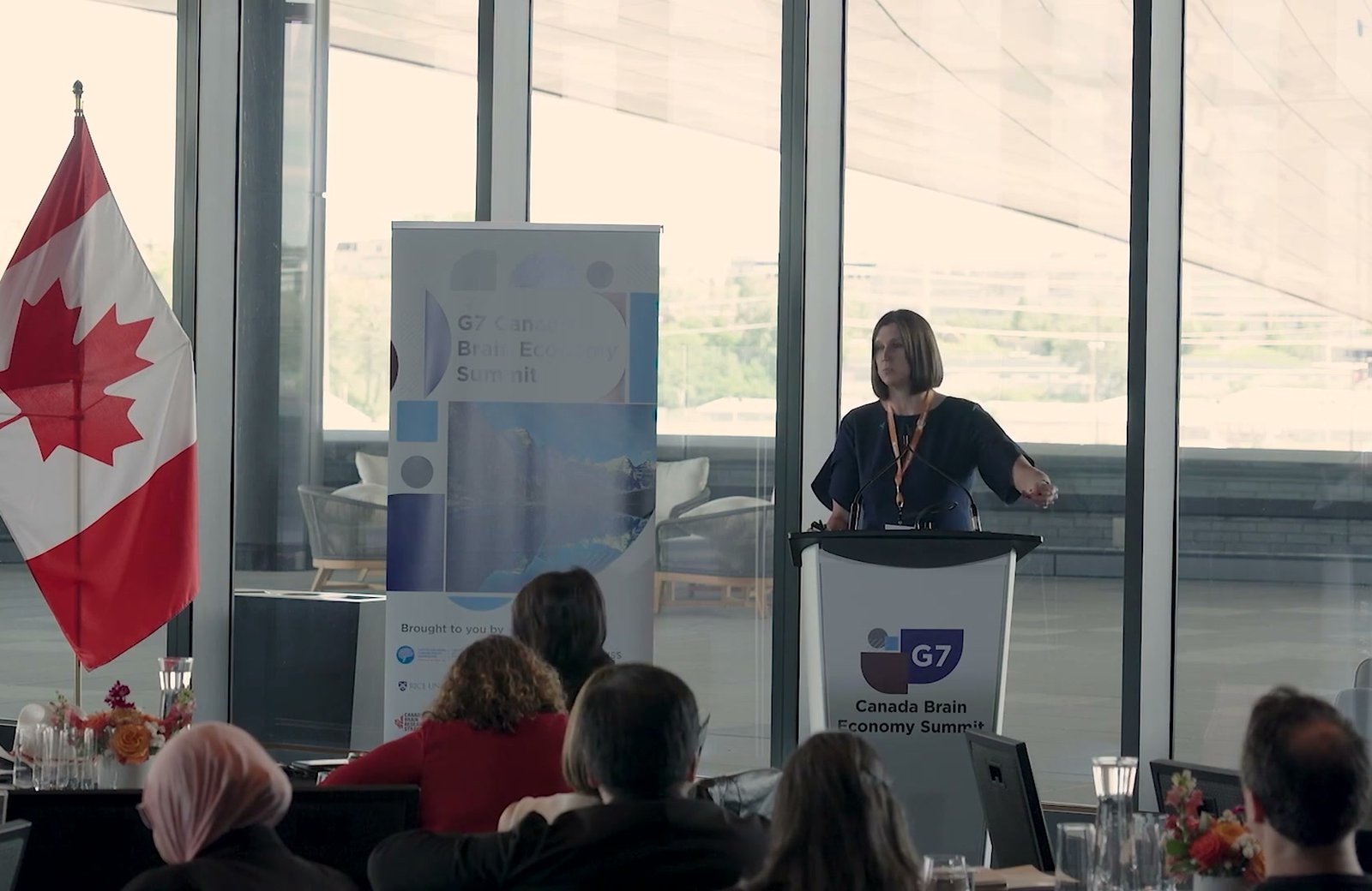 Krystal Sexton speaking at the G7 Canada Brain Economy Summit, Calgary, June 2025